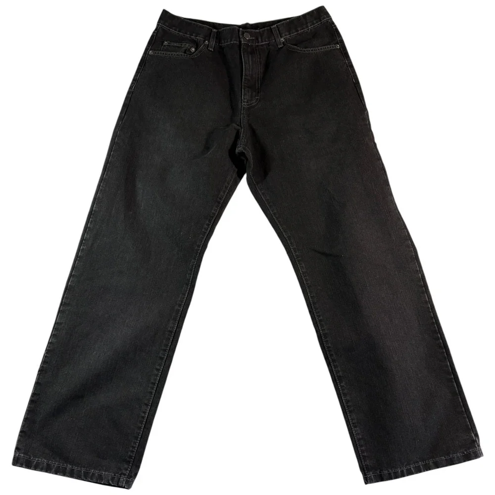 Calvin Klein Jeans Mens 34 Black‎ Denim Stretch Dark Wash Straight Leg Outdoor